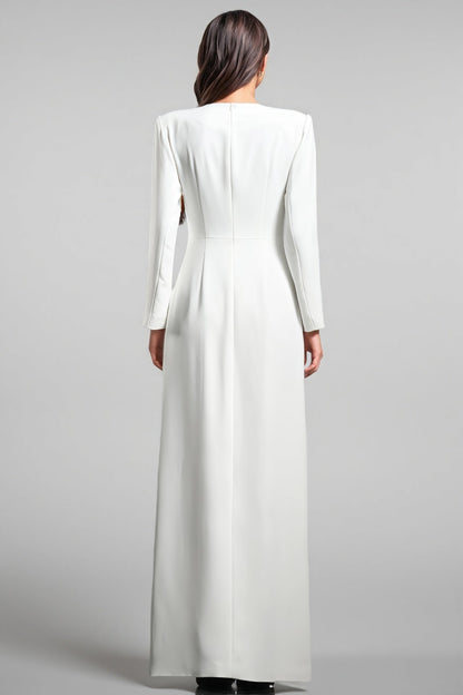 kadence Long Sleeves Beaded String Split Maxi Dress