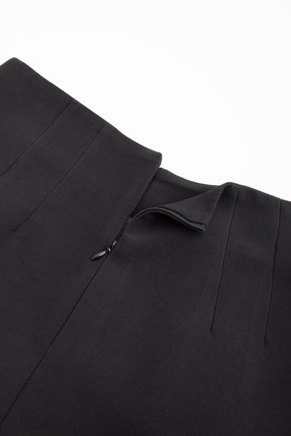 Black Pleat Detail High Waisted Shorts