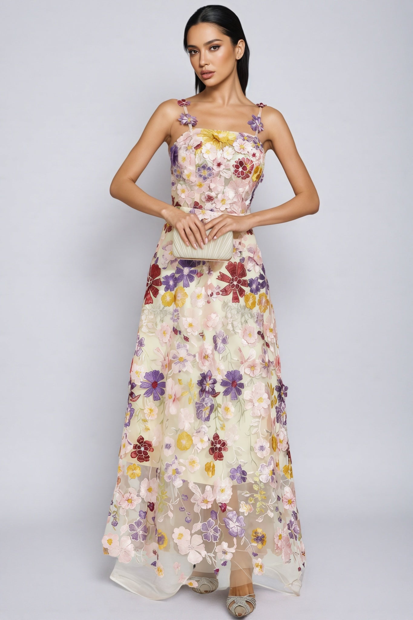 Swinburne Flower Embroidery Maxi Dress