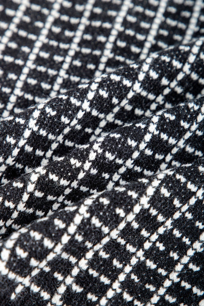 Black Knit Plaid V-Neck Sweater Vest