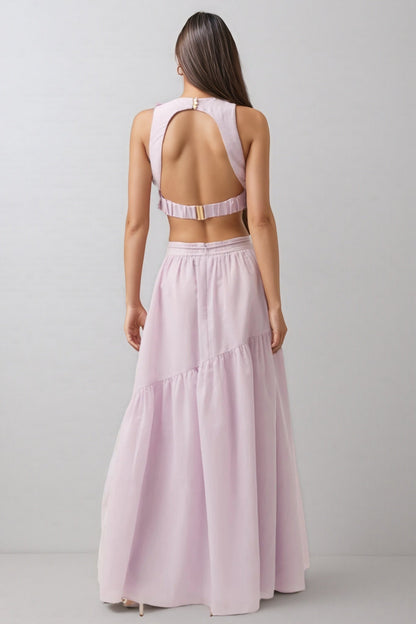 Michea 3D Floral Maxi Dress Two Piece Set