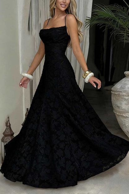 Francis Floral Burnout Jersey Fabric Cowl Neck Back Lace-up Maxi Dress