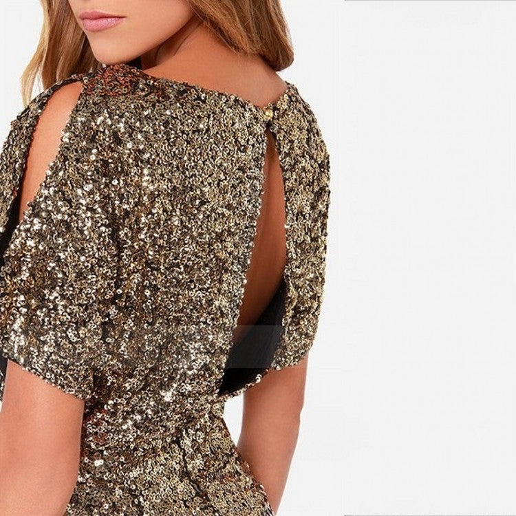 Tabloid Sequin Cut Out Shift Dress Silver FINAL