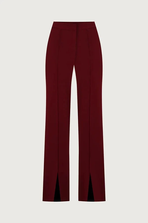 Vita Mesh Patchwork High Neck Wide Sleeve Bodysuit and High Rise Pocket Slit Pants Set