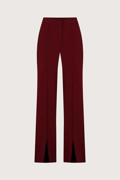 Vita Mesh Patchwork High Neck Wide Sleeve Bodysuit and High Rise Pocket Slit Pants Set