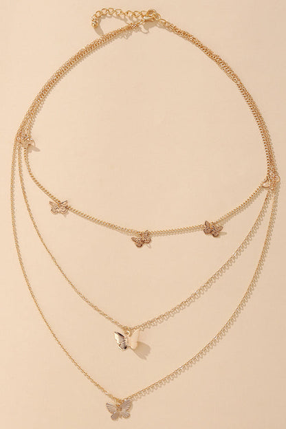 Growing Towards Glam Gold Butterfly Necklace