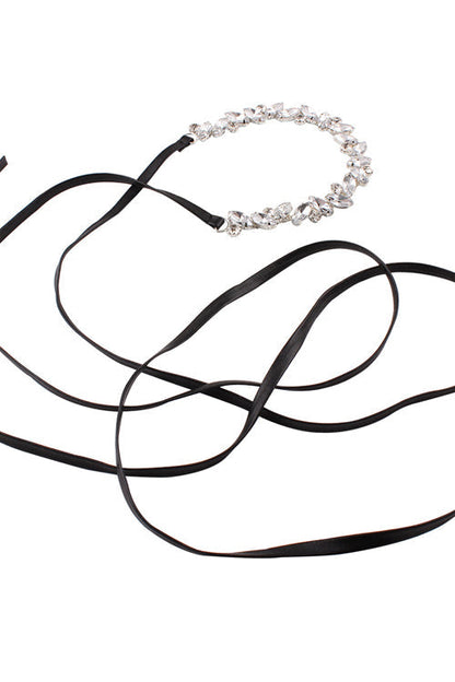 Crystal Leather Punk Choker