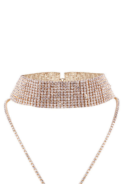 Crystal Shiny Tiered Choker