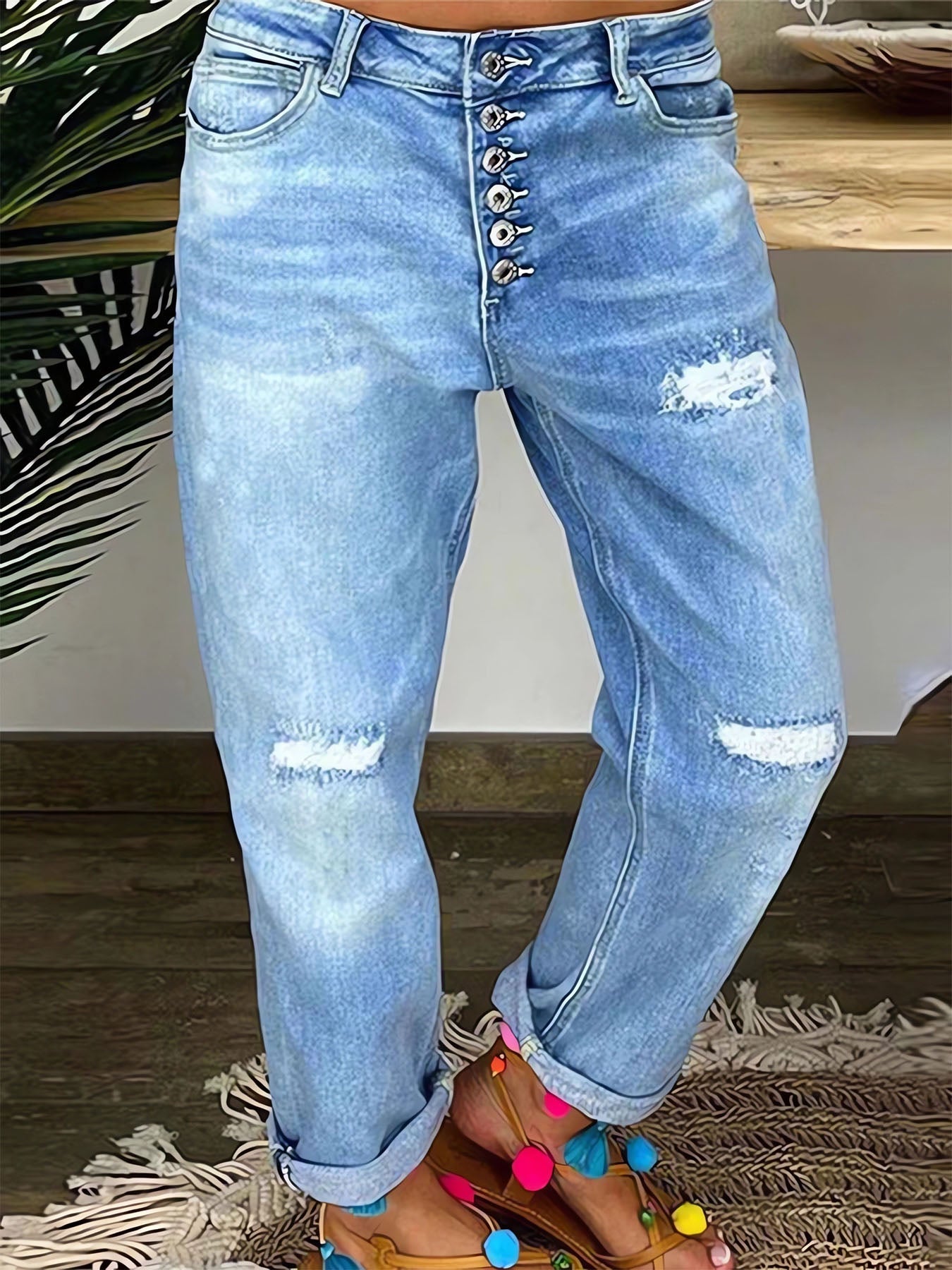 Ripped Street Style Jeans