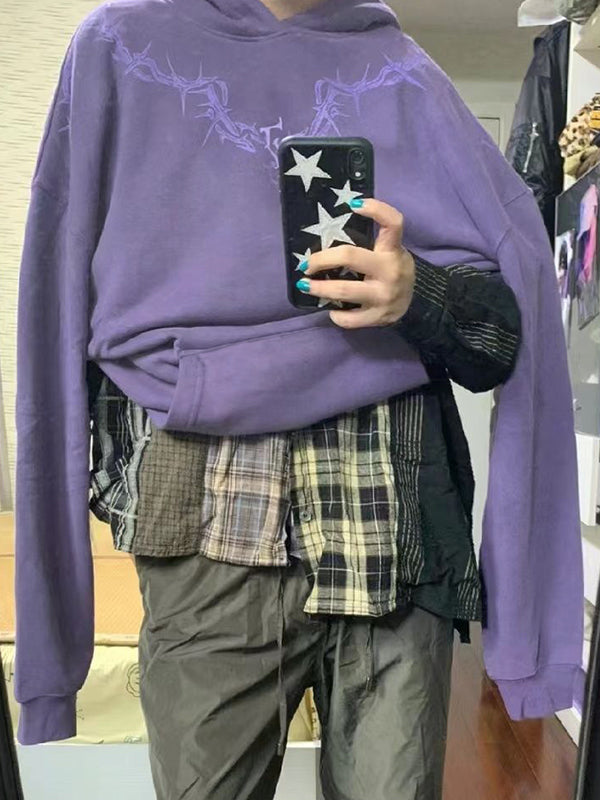 Street Thorn Print  Oversized Hoodie