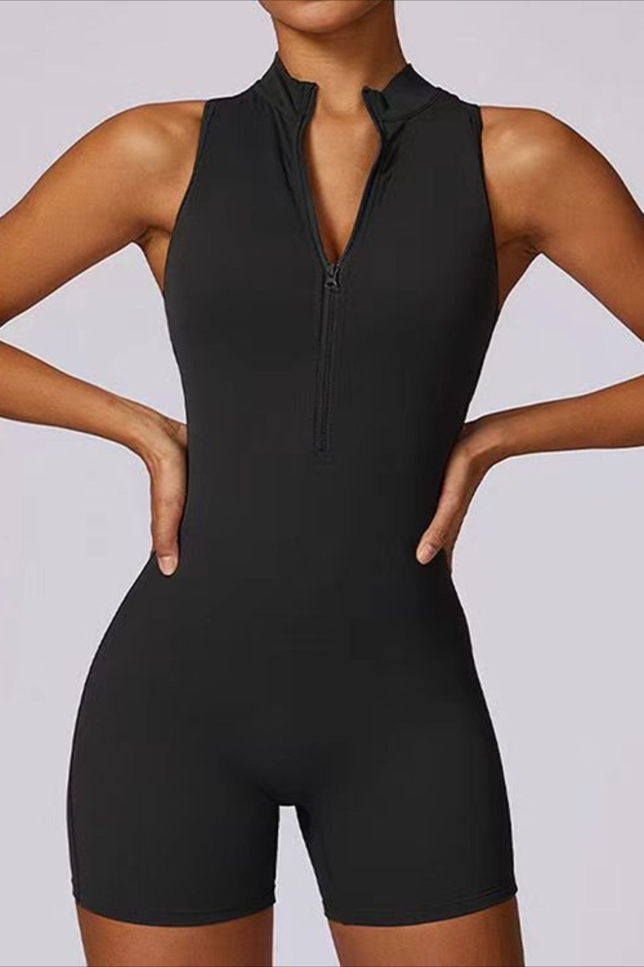Buttery Soft Backless Zipper Butt Lifting Cutout Jumpsuit