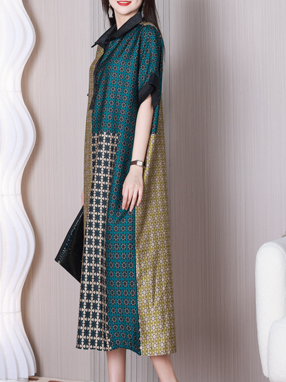Wonderful Night Lapel Collar A-line Dress