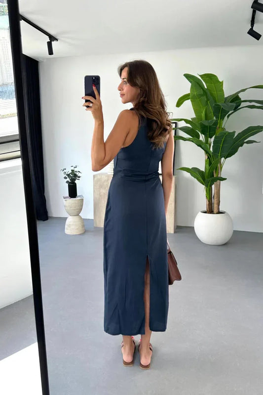 Alexandra Minimalist Sleeveless Midi Dresses Statement Occasion Edit