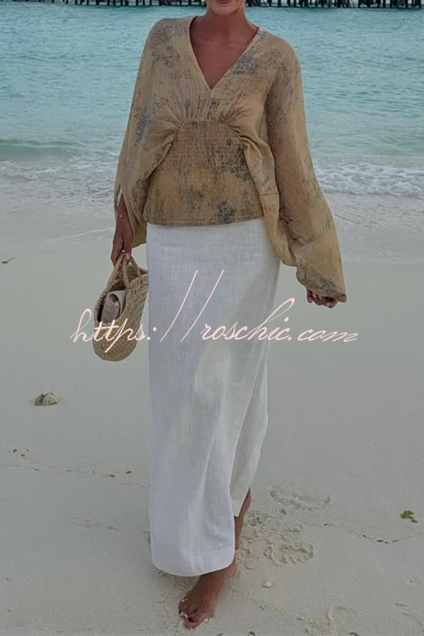 Bohemian Style Ibiza Embroidered Wide-sleeved Shirt