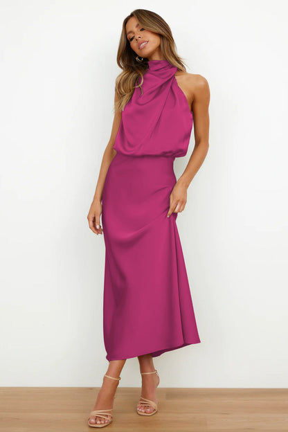 Marcela Aesthetic Satin Evening Dress Premium Wardrobe Essential