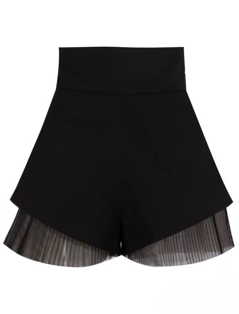 French Warm-Season Blouse Sling Retro Mujer Slimming Arm Blusas Women Mesh  Top Long De Lace Shorts Elegant Set