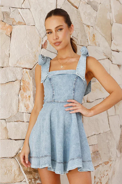 Yamila Exclusive White Mini Dress Denim Boutique Collection