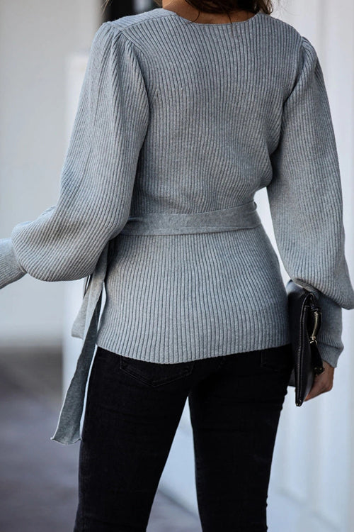 Dressed To Chill Long Sleeve Wrap Sweater - 2 Colors