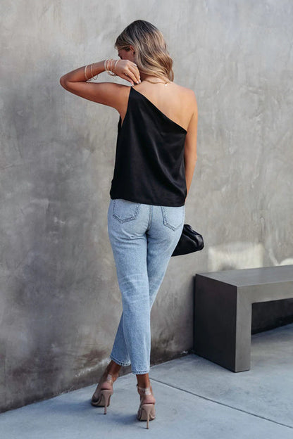 Effortless Endeavor One Shoulder Cami Top - 2 Colors