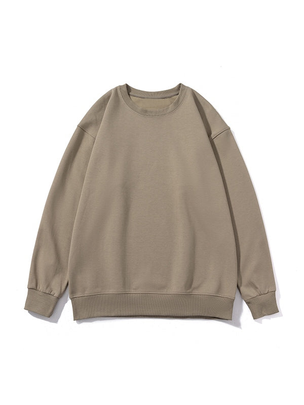 Men’s Solid Color Comfort Cotton Crew Neck Sweatshirt