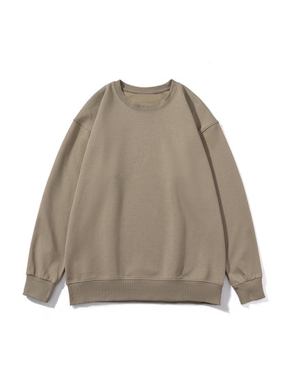 Men’s Solid Color Comfort Cotton Crew Neck Sweatshirt