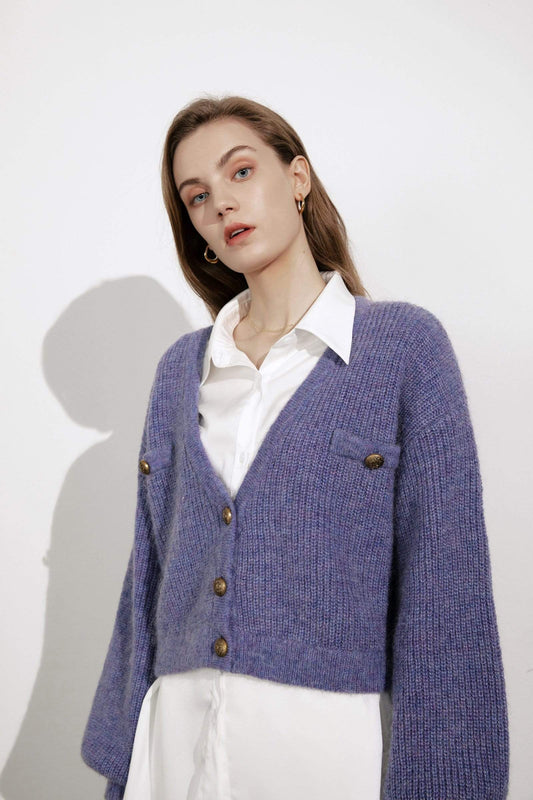 Elsie Purple Oversized Cardigan