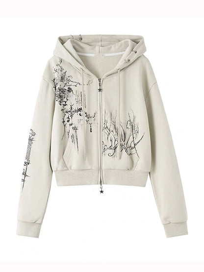 Graphic Print Oversized Hoodie