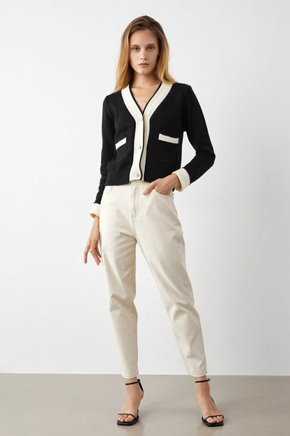 Adelyn Black Pocketed Cardigan