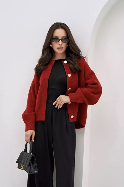 Solid Color Relaxed Knit Cardigan
