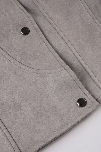 Edgy Cropped Suede Biker Jacket