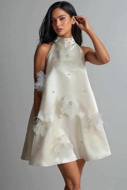 Eliza Floral Applique Sleeveless Mini Dress