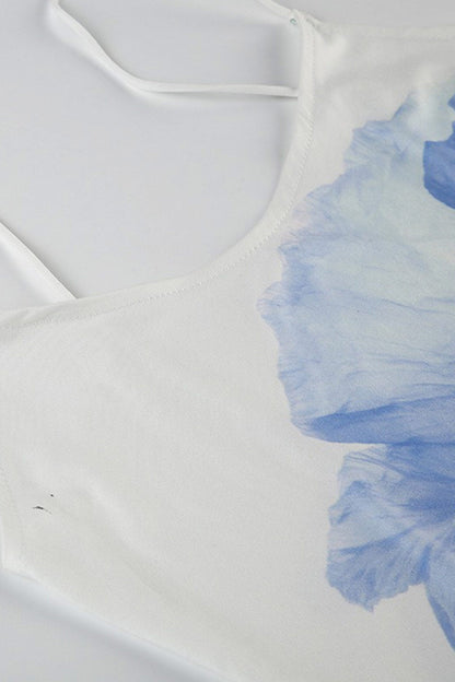 Floral Backless A line Cami Dress