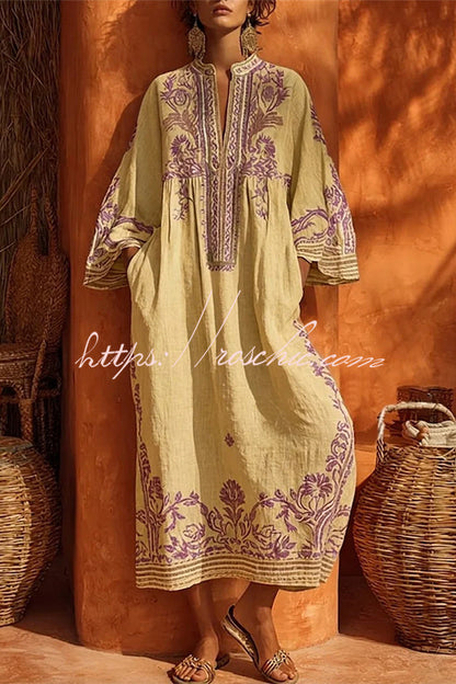 The Sage & Lavender Embroidered Kaftan