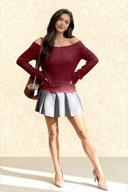 Edgy LongSleeve Knit Sweater