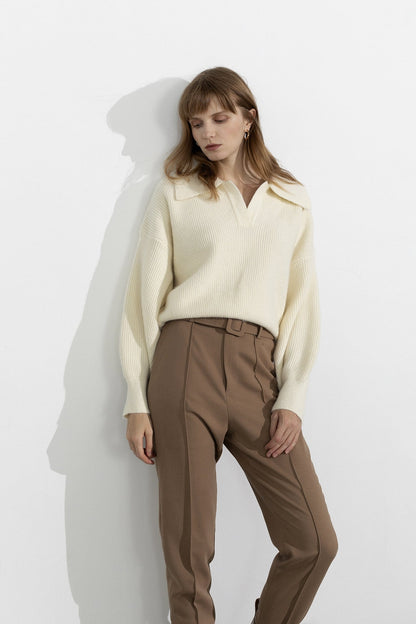 Henrietta Ivory Collared Sweater
