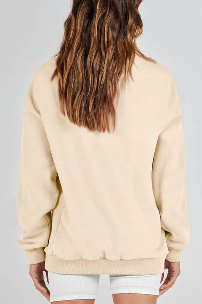 Women's Slit Mock Neck Oversized Sweatshirt