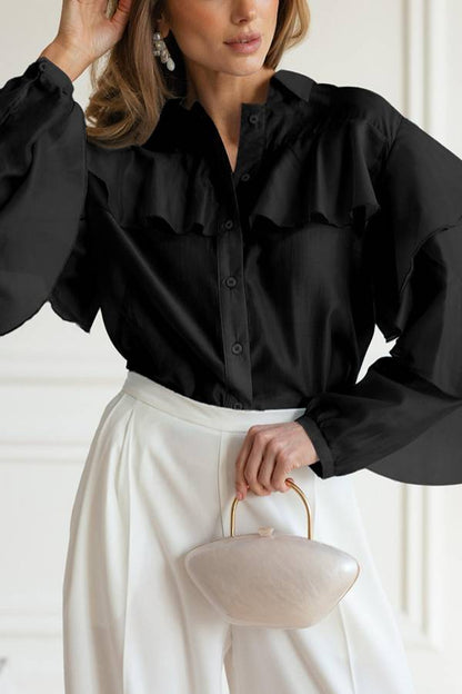 Ruffled Sheer Blouse