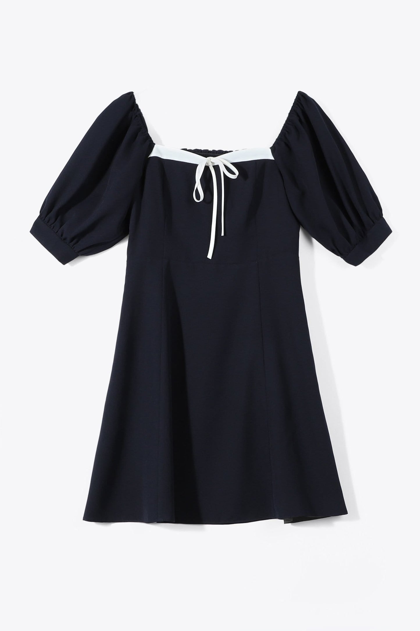 Draping Neckline Navy Mini Dress