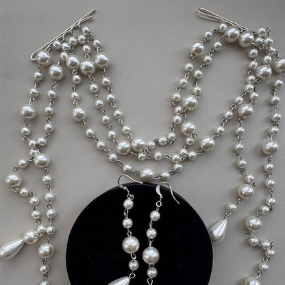 Stylish and Elegant Pearl Tassel Hair Accessories