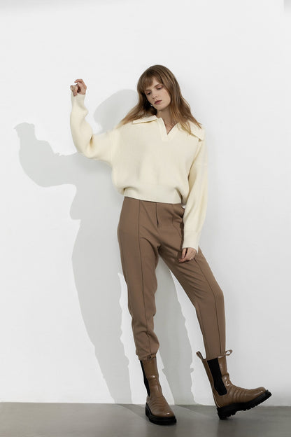 Henrietta Ivory Collared Sweater