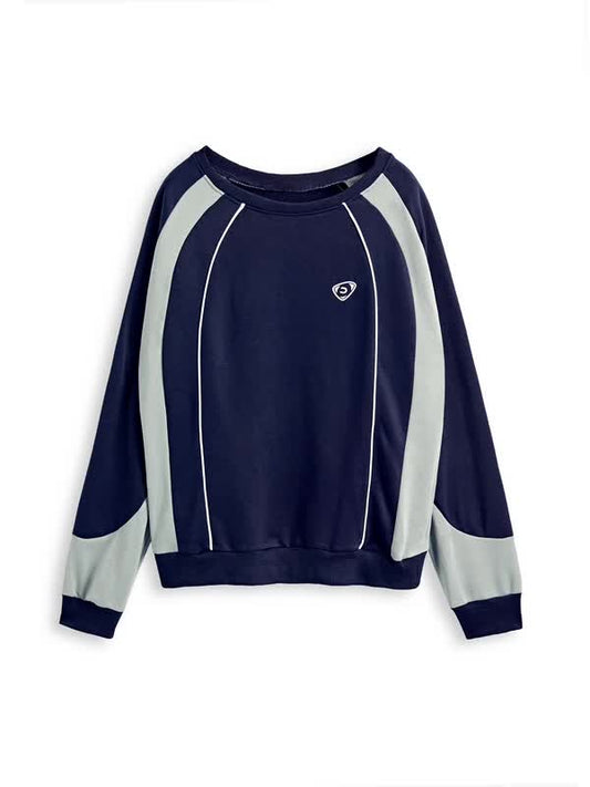 Vintage Contrast Color Patchwork Sweatshirt