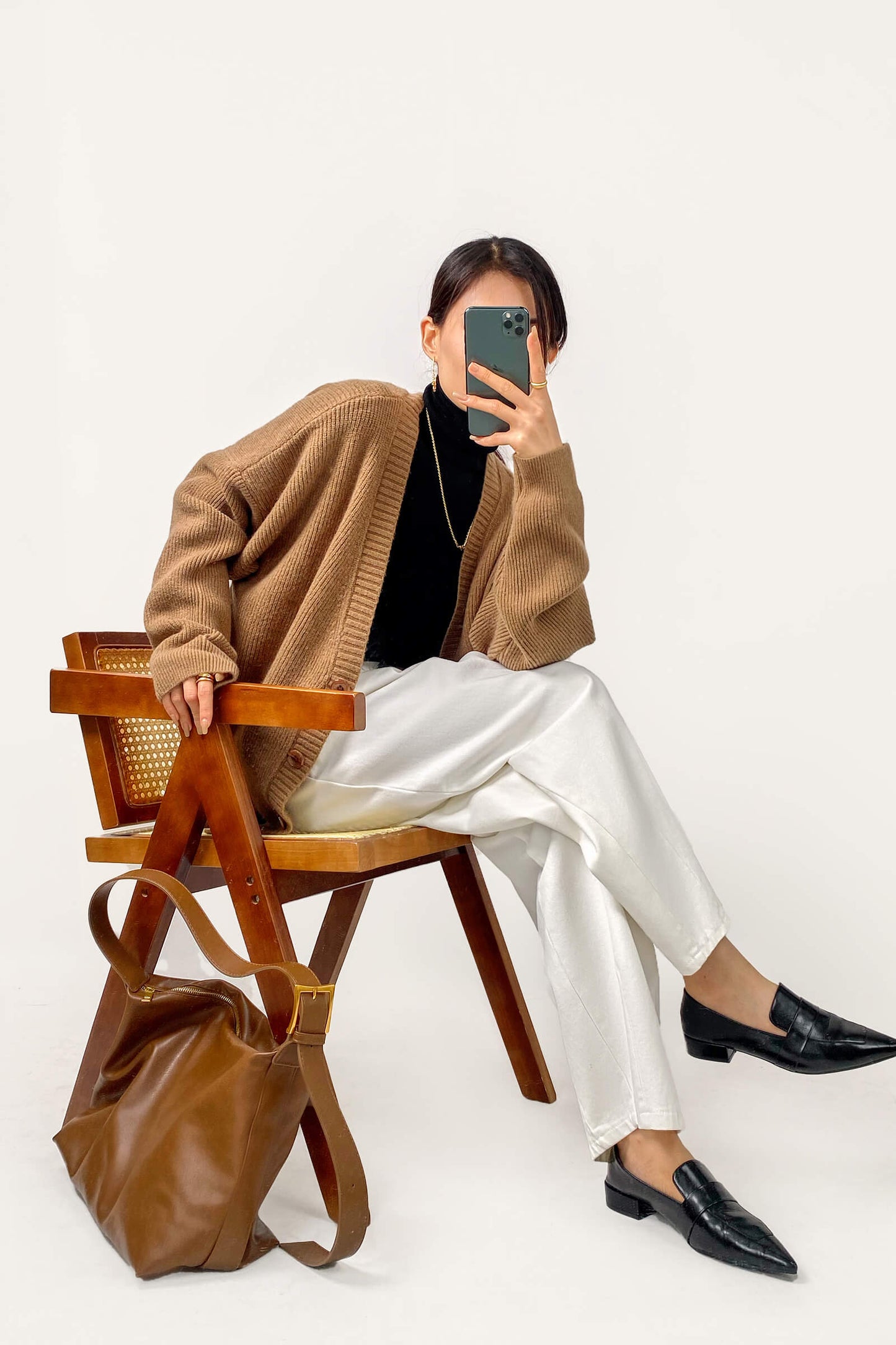 Brown Oversized Button Front Ribbed Knit Cardigan