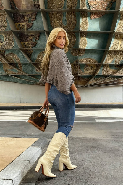 Batwing Sleeve Hollow Trendy Knitted Pullover Top