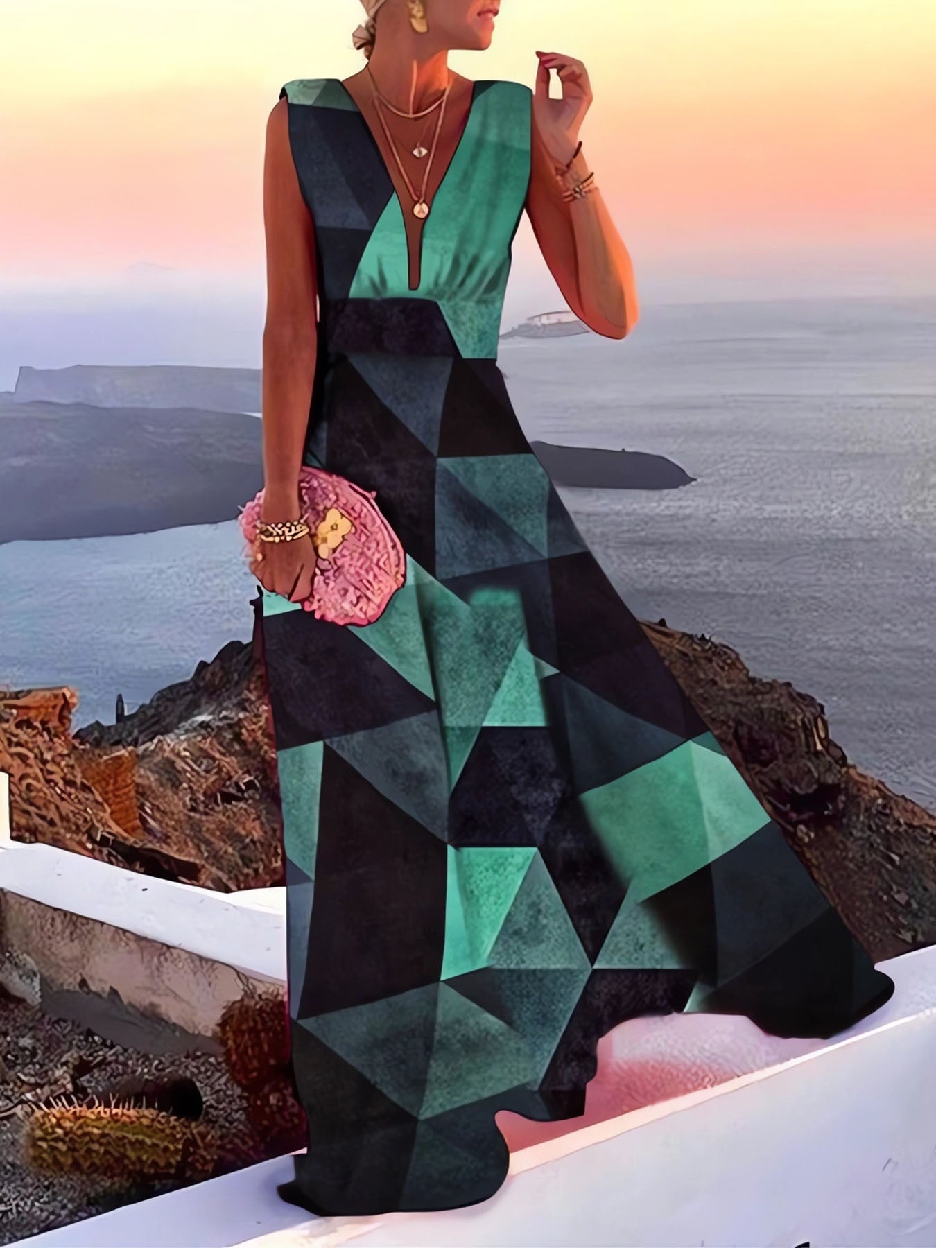Solid Color Mid-waist Dress