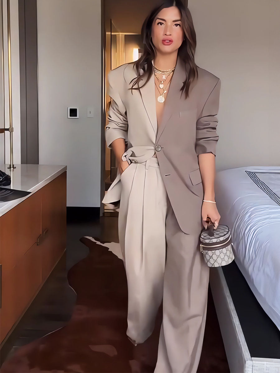 Color Block Blazer Two Sets