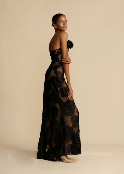 Vanesa Timeless Long Silk Evening Dress with Backless Design Everyday Luxe Edit