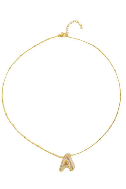 Pavl Bubble Letter Monogram Necklace
