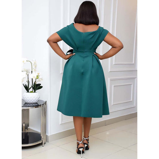 Samanta Statement Graceful V Neck Slim Evening Dress Wear Edit