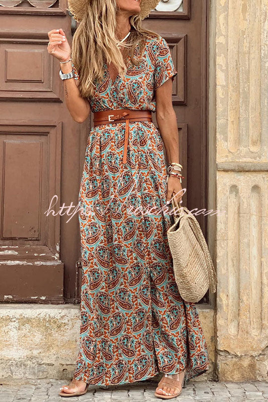 Forgotten Story Paisley Maxi Dress??belt Included??