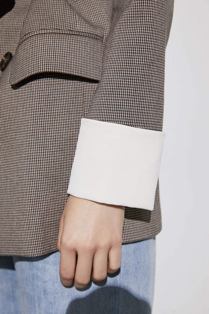 Herringbone Grey Oversized Blazer